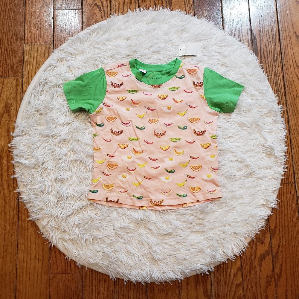 NWT Eataly Kids Food Print Tee Shirt